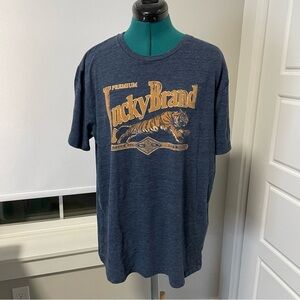 Lucky Brand Blue and Orange Tiger Graphic Short Sleeve Large